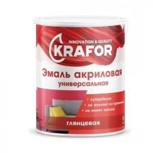 Эмаль акриловая глянц. Супербелая 1 КГ (4) "KRAFOR"