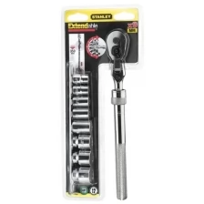 Набор торцевых головок STANLEY HAND TOOLS STANLEY 0-94-609, 3/8" с регулируемой по длине рукояткой с храповым механизмом, 9 предметов