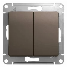 Выключатель 2х1-полюсный Schneider Electric GSL000851 GLOSSA, 10 А, коричневый