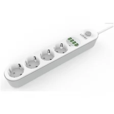 Сетевой фильтр Ldnio Power Strip 4 розетки 4 USB 2m (SE4432) (white)