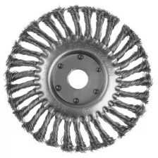Щетка металлическая для УШМ тундра, крученая проволока, плоская, посадка 22 мм, 175 мм