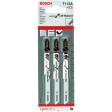 Набор лобзиковых пилок BOSCH 3шт T 113 А Special for Soft Material, HCS