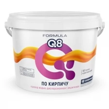 Краска воднодисперсионная, Formula Q8, фасадный по кирпичу, матовая, черная, 2.4 кг