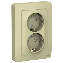 Schneider Electric Розетка 2-м СП BLANCA 16А 250В защ. шторки с заземл. беж. Schneider Electric BLNRS001127