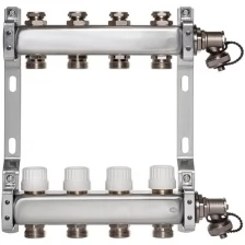 ColSys Р805R, 4 выхода. Коллекторная группа из нержавеющей стали с отсечными, термостатическими и дренажными клапанами