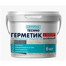 Герметик шовный для минеральных поверхностей Cemmix, акриловый, 6 кг, серый