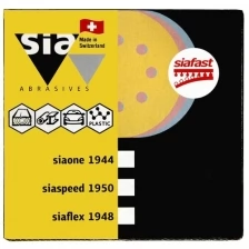 sia Abrasives Шлифовальный круг на липучке siaone 1944 упак 50шт so50-125-8-100 .